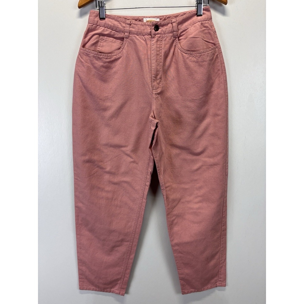 Vtg Talbots Linen Blend Pants Sz 10 Petite Women's Pink 5 Pocket Taper